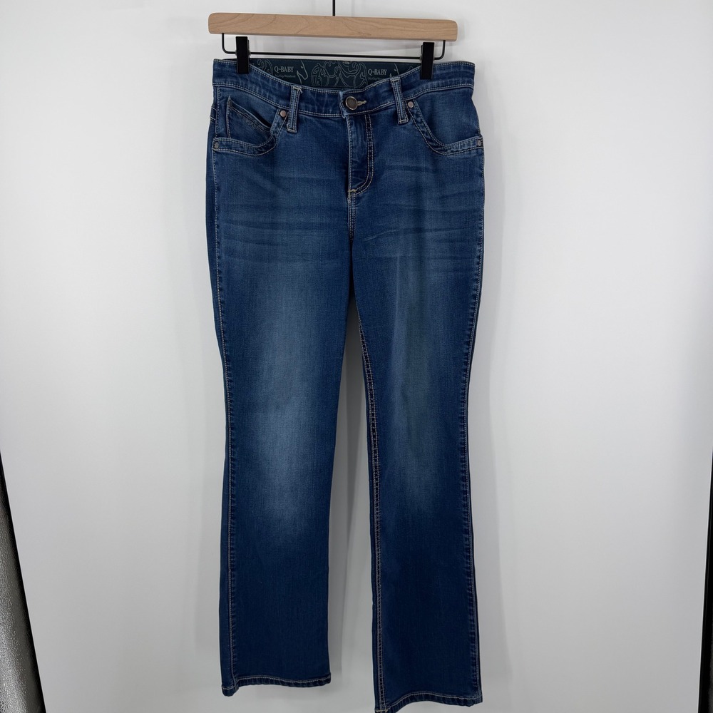 Wrangler Q-Baby Jeans Womens 7/8 x 32 Blue Ultimate Riding No Gap Waistband